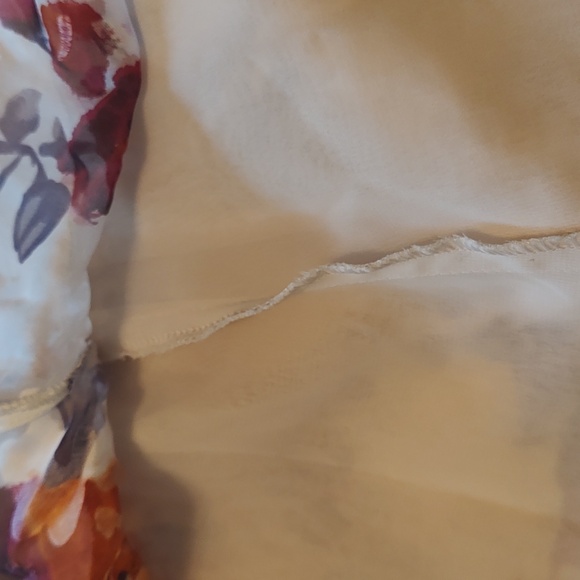 Retro Silk Skirt Floral Shark Bite Hem Lined Romantic Fairy Core SZ: 14 - Picture 7 of 7